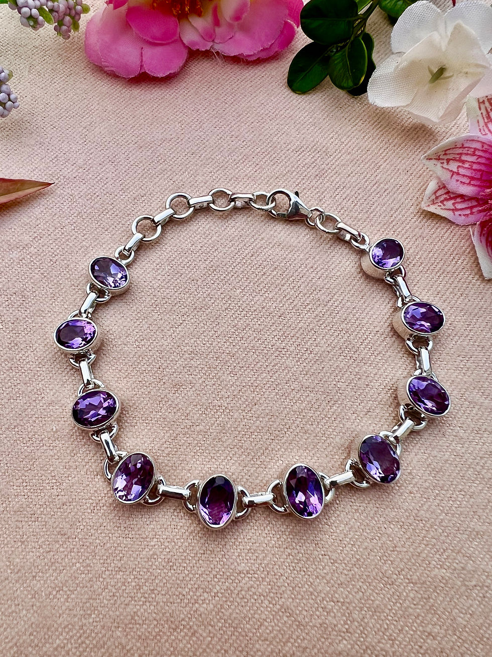 Thumbnail: Brazilian Amethyst Sterling Silver Bracelet