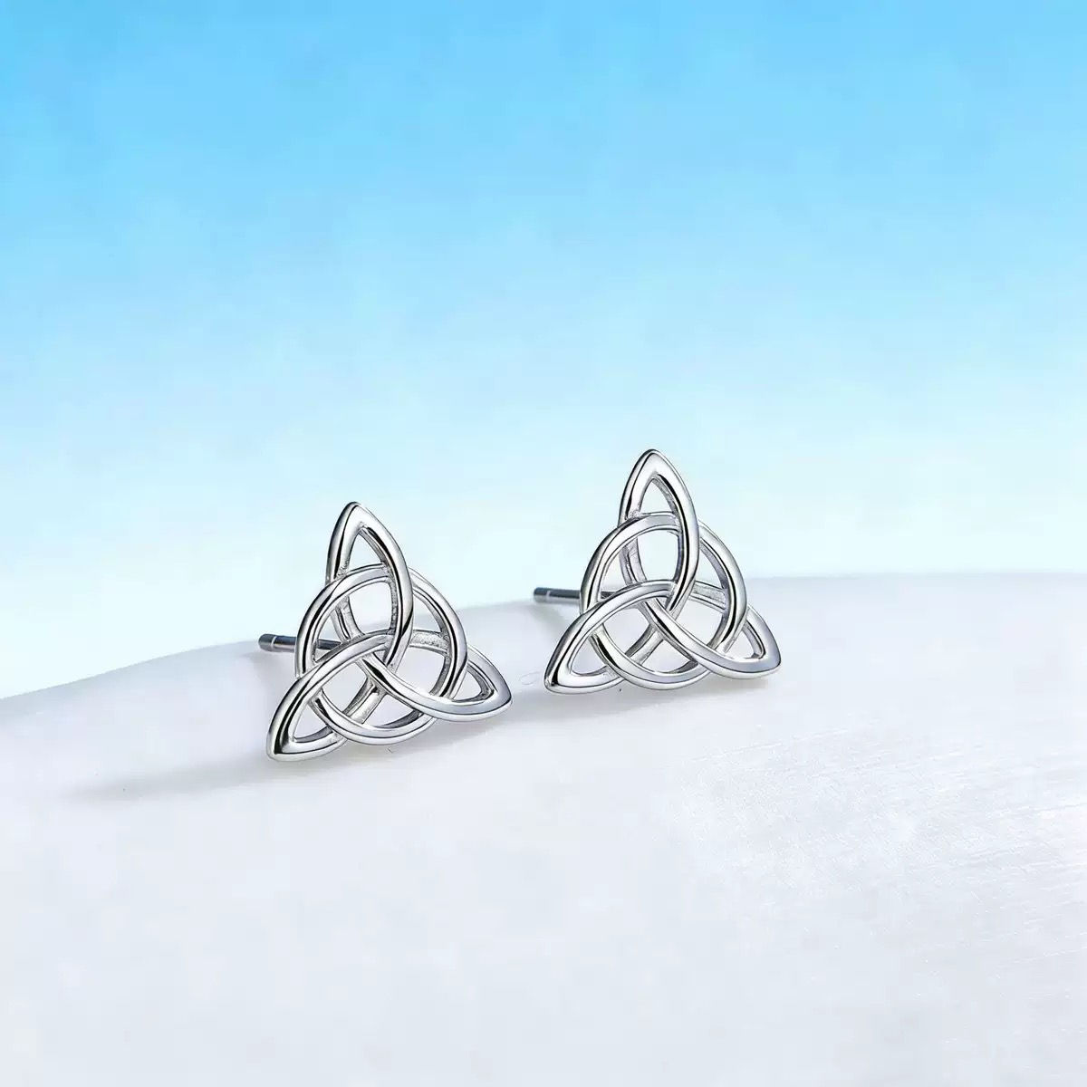 Trinity Knot Sterling Silver Stud Earrings