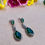 Thumbnail: Art Deco Green Onyx  Silver Marcasite Drop EarringsJewellery, Ireland, VINTAGE