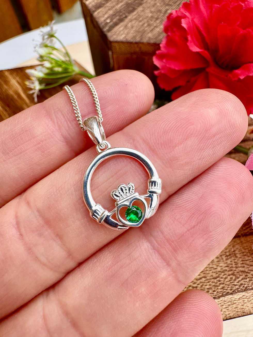 Thumbnail: Sterling Silver Claddagh Necklace