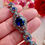 Thumbnail: Created Sapphire Sterling Silver Marcasite Bracelet