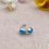Thumbnail: Blue Chalcedony Sterling Silver Stud Earrings,Ireland, Blue, fast delivery