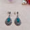 Thumbnail: Green Onyx Sterling Silver Marcasite Earrings