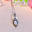 Thumbnail: Rainbow Moonstone Silver Marcasite Necklace