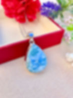 Handmade Dominican Larimar Sterling Silver Necklace,Irish Business, fast delivery, affordable and unique jewellery