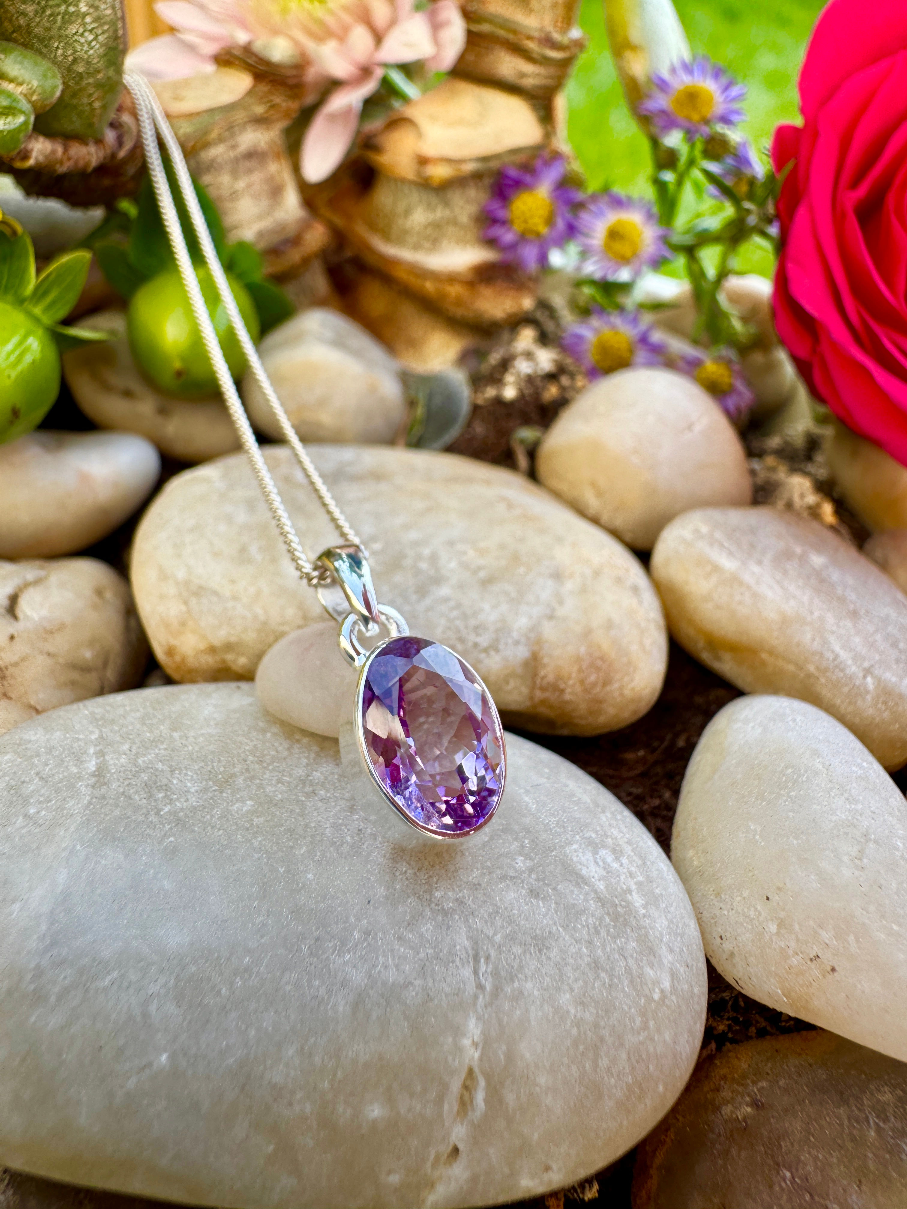 Brazilian Amethyst Sterling Silver Necklace