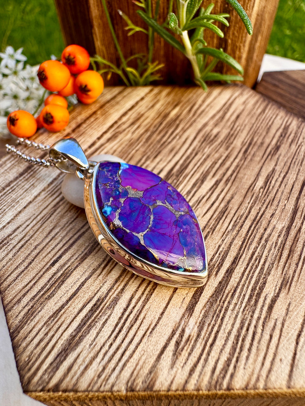 Thumbnail: Purple Copper Turquoise Silver Necklace