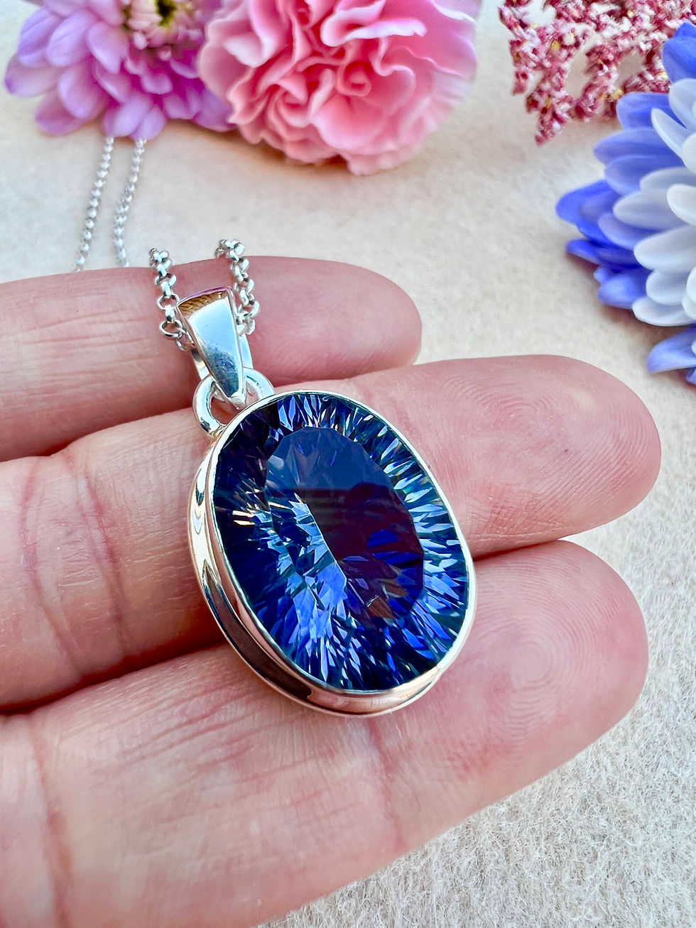 Thumbnail: Blue Mystic Topaz(AAAAA) Sterling Silver Necklace