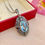 Thumbnail: Large Statement Blue Topaz Marcasite Sterling Silver Necklace