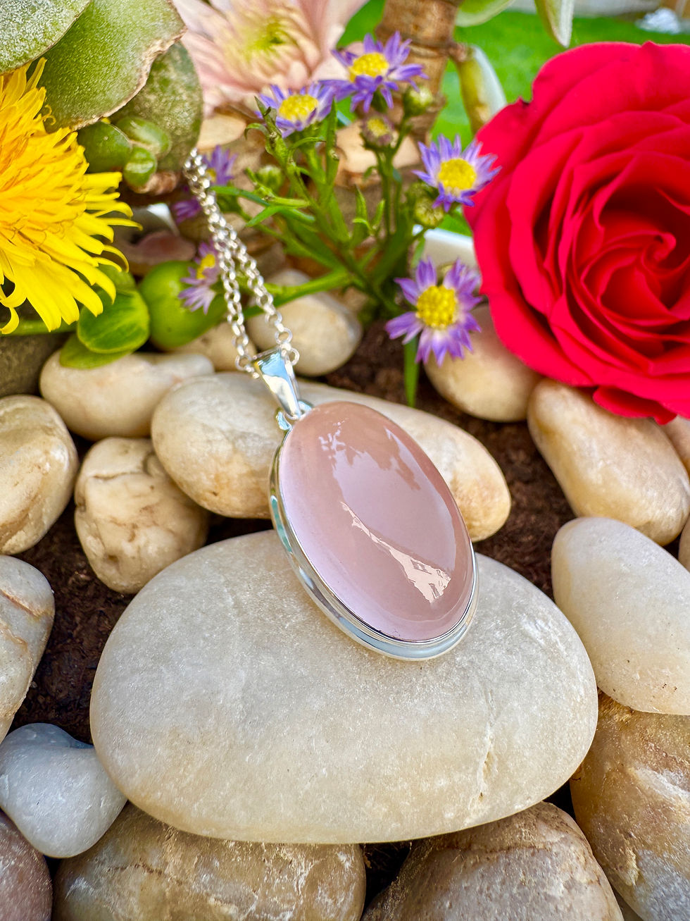 Thumbnail: Rose Quartz Sterling Silver Necklace