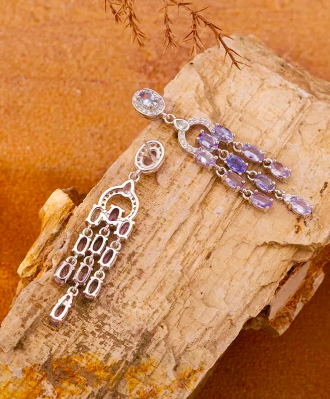 Thumbnail: Tanzanite Silver Stud Earrings