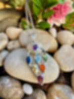 Heart Seven-Gemstone Chakra Sterling Silver Necklace