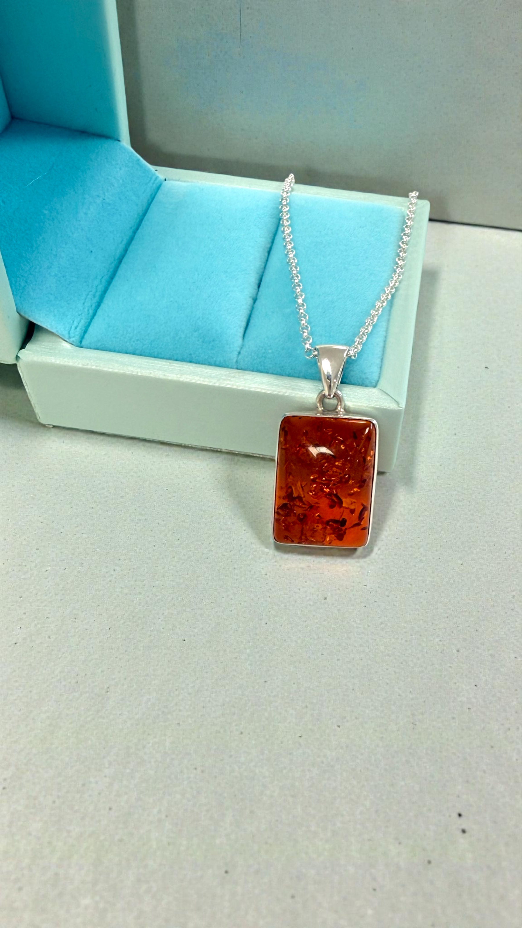 Genuine Baltic Amber Sterling Silver Necklace