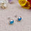 Thumbnail: Blue Chalcedony Sterling Silver Stud Earrings,Ireland, Blue, fast delivery