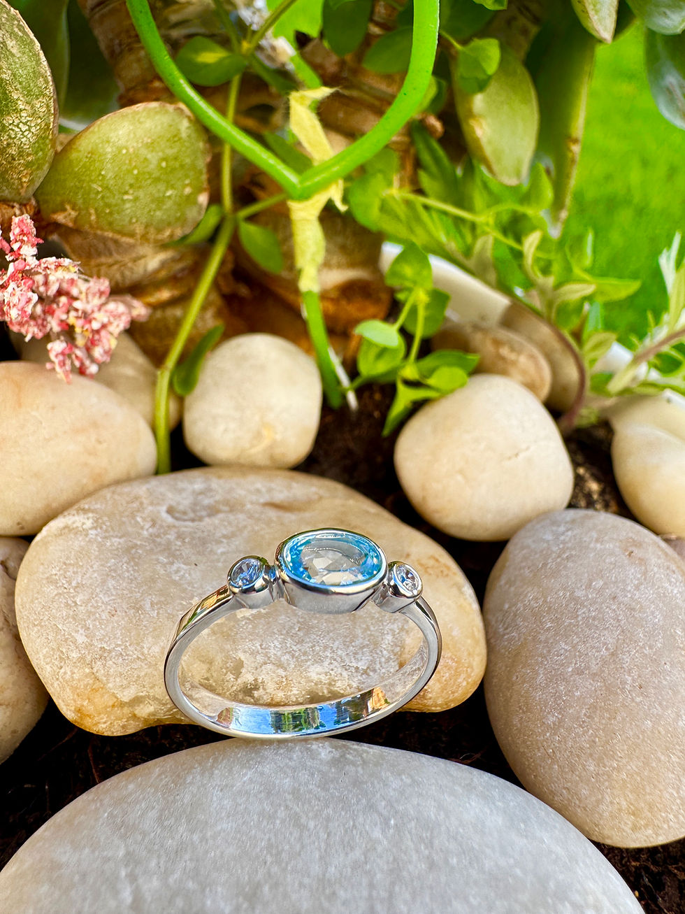 Thumbnail: Sterling Silver Blue Topaz Ring