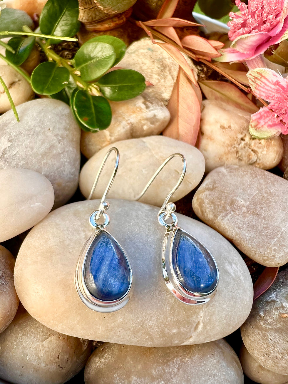 Thumbnail: Blue Kyanite Sterling Silver Earrings