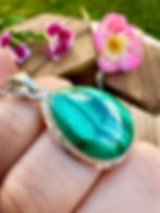 Genuine Malachite Sterling Silver Necklace
