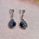 Thumbnail: Black Onyx Silver Marcasite Earrings