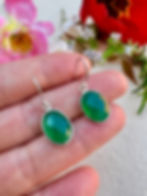 Green Onyx Sterling Silver Drop Earrings, Silver Fountain Dublin Temple bar