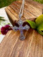 Thumbnail: Amethyst  Marcasite Cross Sterling Silver Necklace