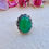 Thumbnail: Art Deco Green Onyx  Marcasite Sterling Silver Ring