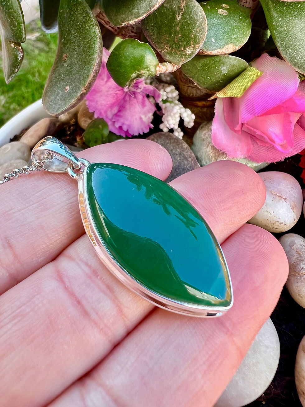 Thumbnail: Nephrite Jade Sterling Silver Necklace