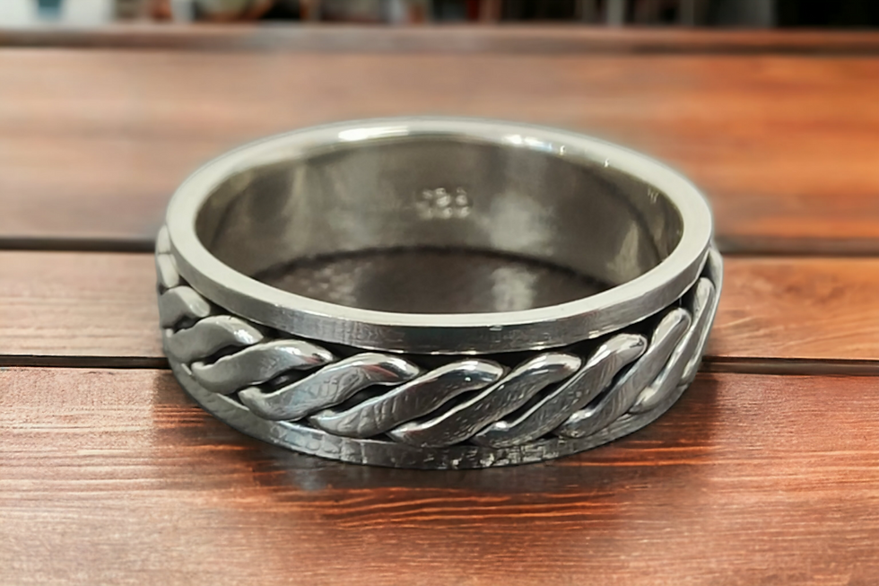 Thumbnail: Infinity Spinner Sterling Silver Ring|Fidget Ring|Spinner Silver Band |Thumb Band |Unisex Ring | Anxiety Ring