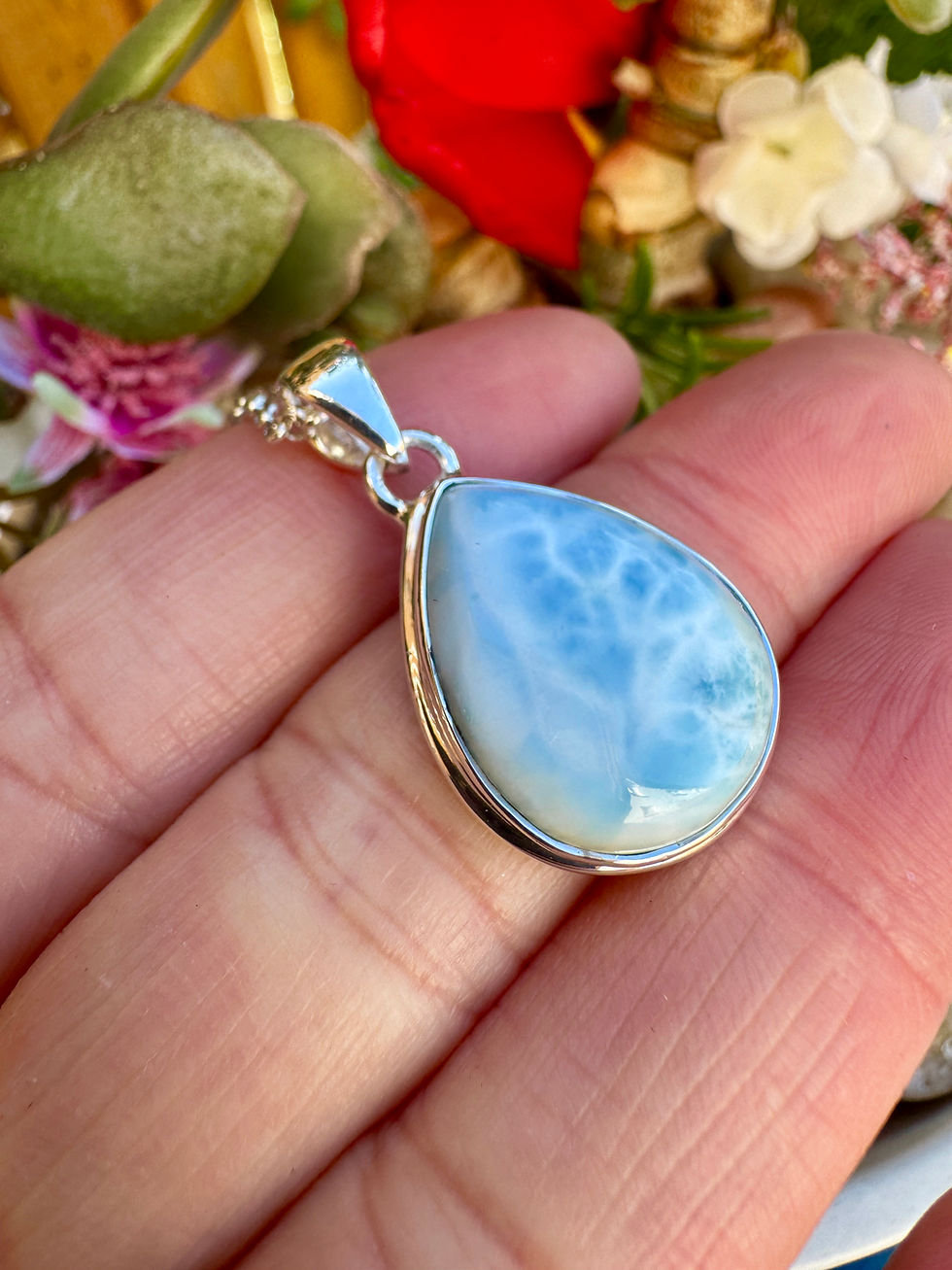 Thumbnail: Handmade Dominican Larimar Sterling Silver Necklace,Irish Business, fast delivery, affordable and unique jewellery