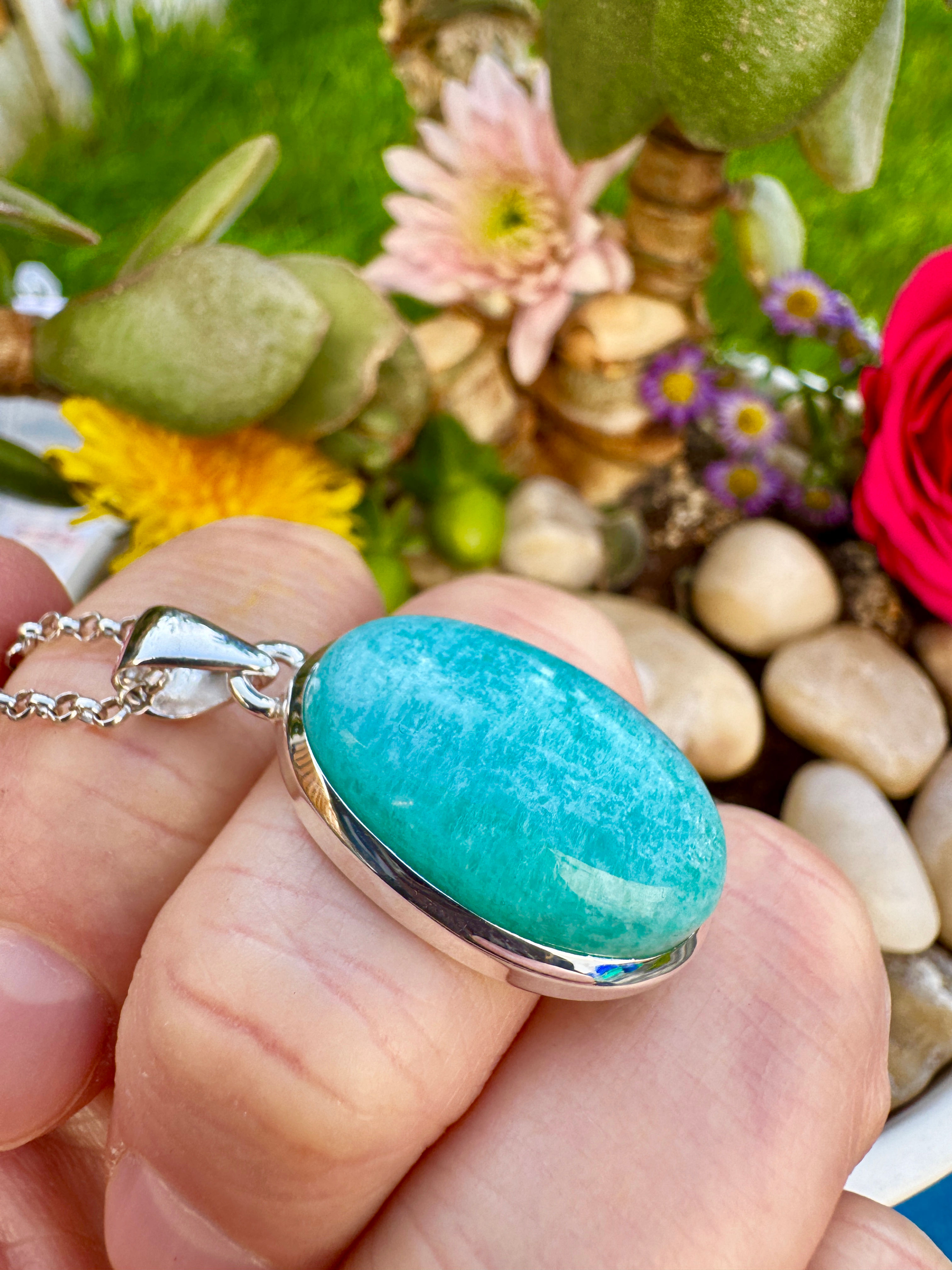 Peruvian Amazonite Sterling Silver Necklace