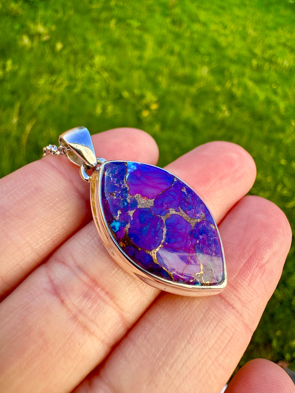 Thumbnail: Purple Copper Turquoise Silver Necklace