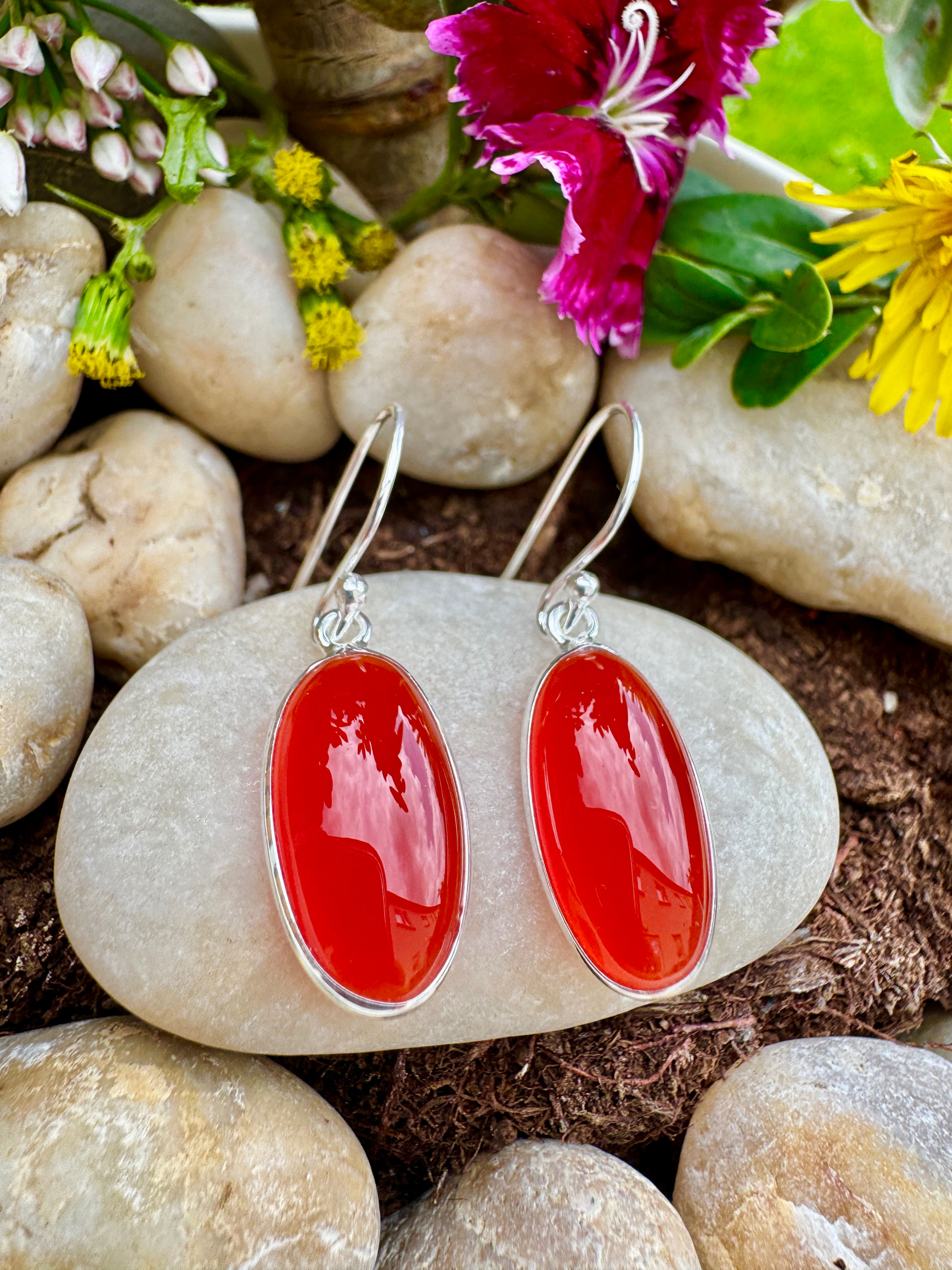 Carnelian Sterling Silver Earrings,Ireland, Gifts, Ireland