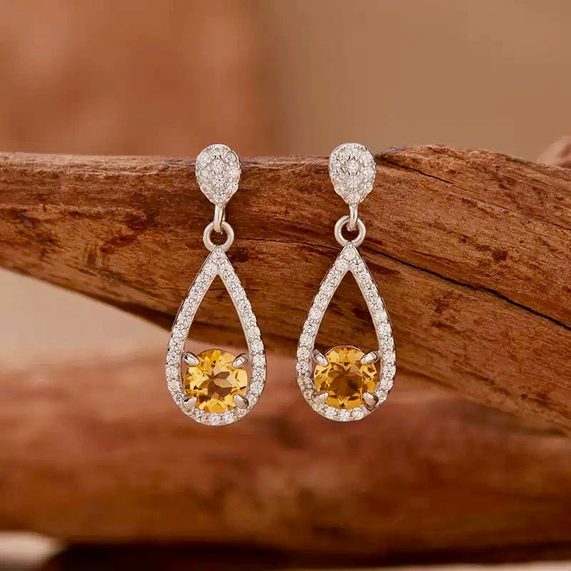 Thumbnail: Multi-Gemstone Sterling Silver Earrings