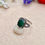Thumbnail: Green Onyx Marcasite Silver Ring