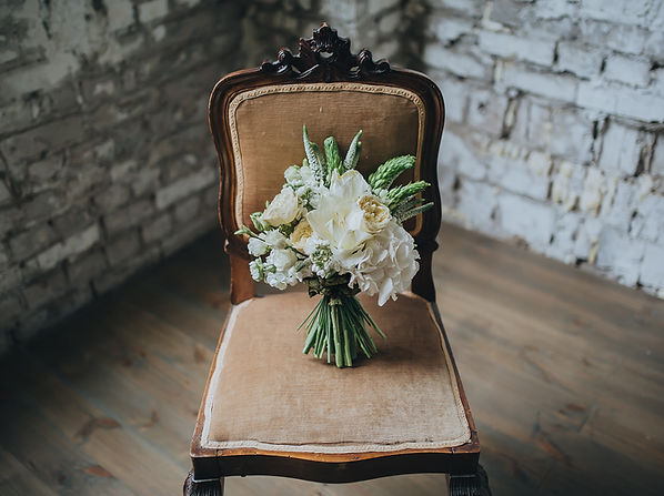 Bouquet on vintage chair