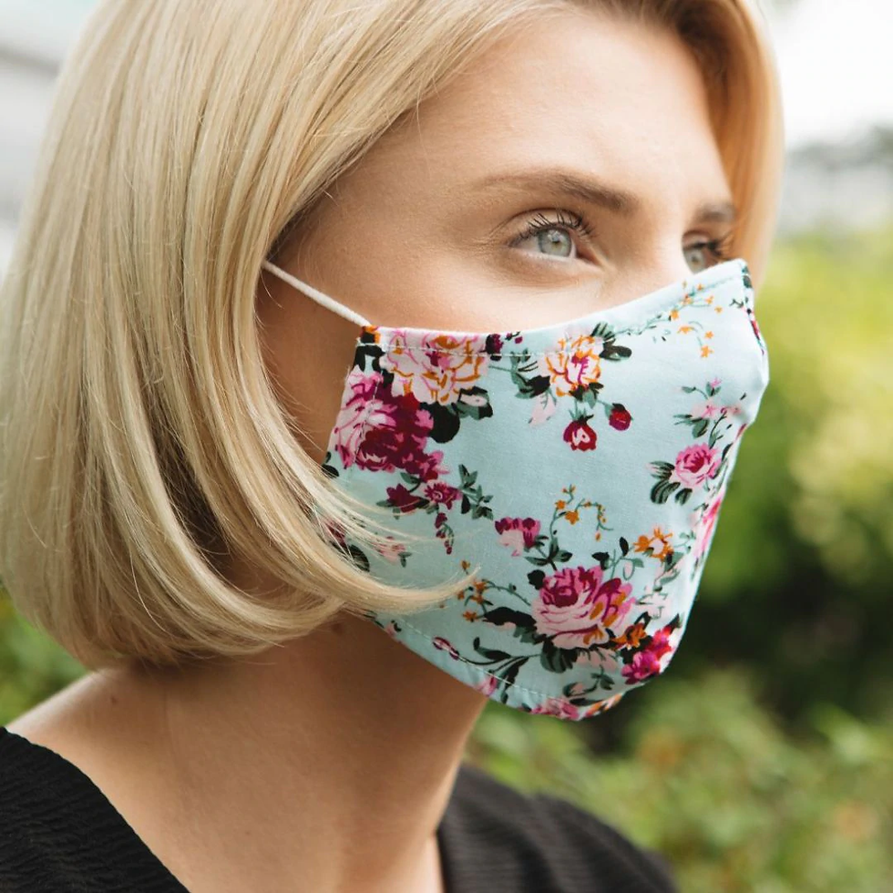 Miniatura: Pink Floral - Adults - Reusable Barrier Mask
