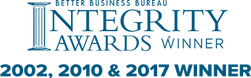 2002, 2010 & 2017 BBB Integrity Awards Winner