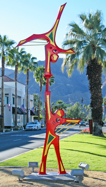 palm desert california, public art,  metal art, aluminum sculpture 