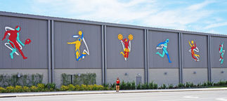 Sports Event Center. Gainesville, FL, wall sculptures
