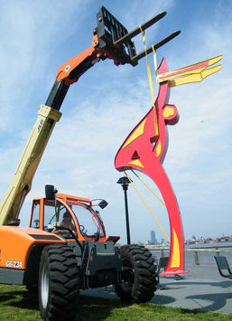 three dancers sculptures at East River Park NYC