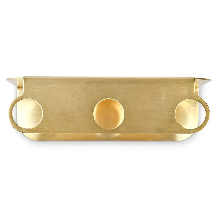 Thumbnail: DESIGNSTUFF Triple Soap Dispenser Holder, Brushed Brass