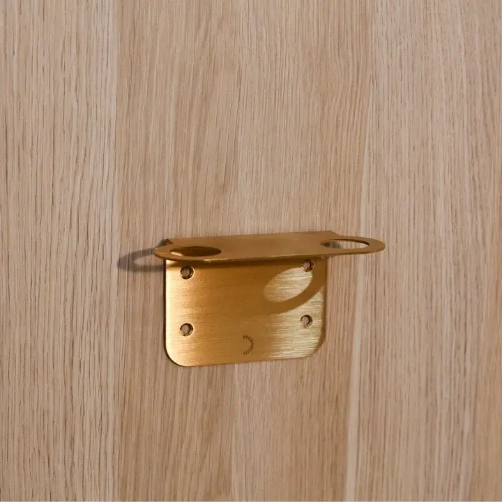 Thumbnail: DESIGNSTUFF Floating Dual Soap Dispenser Holder, Brushed Brass