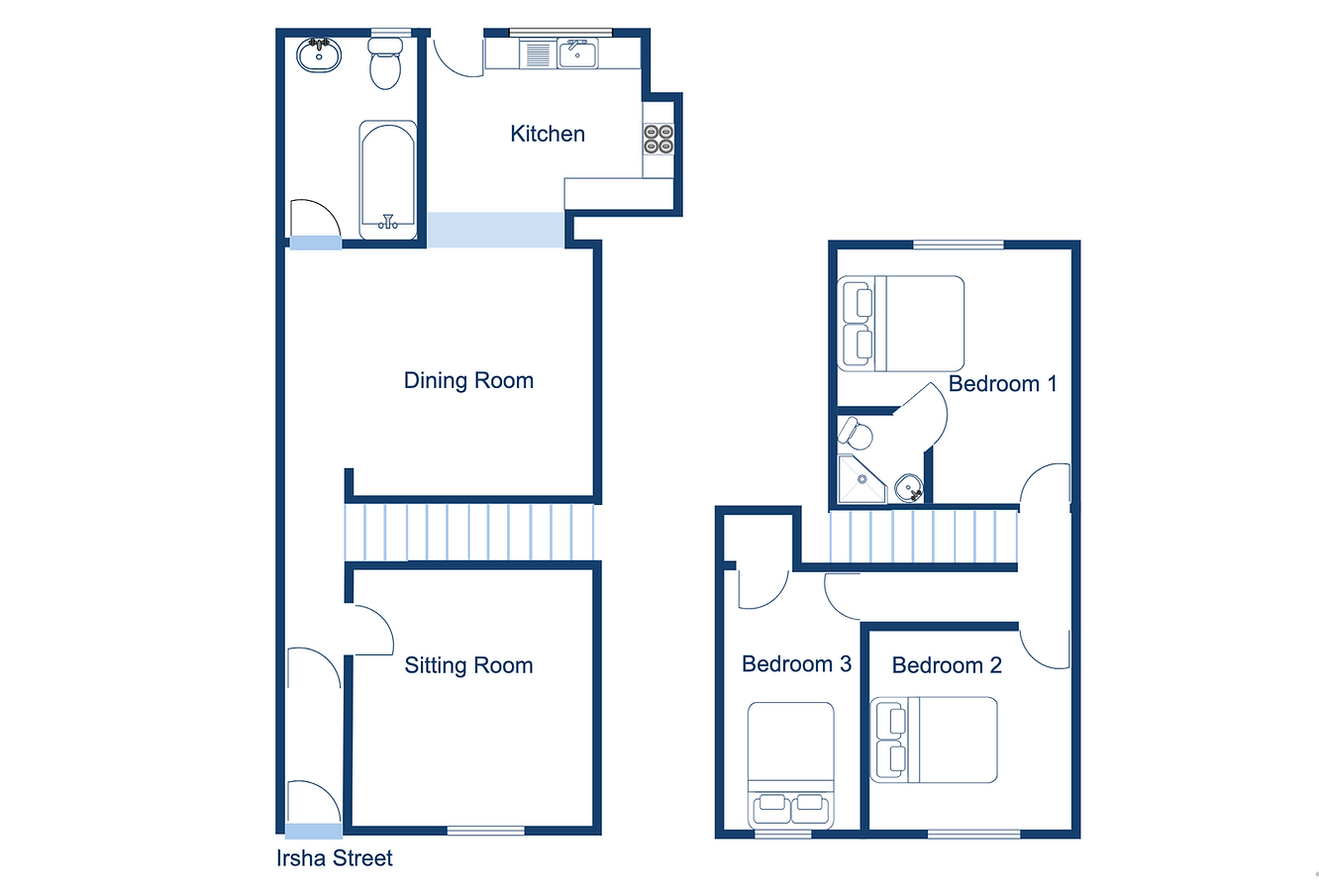 Floor plans for Sailor Vie holiday cottage