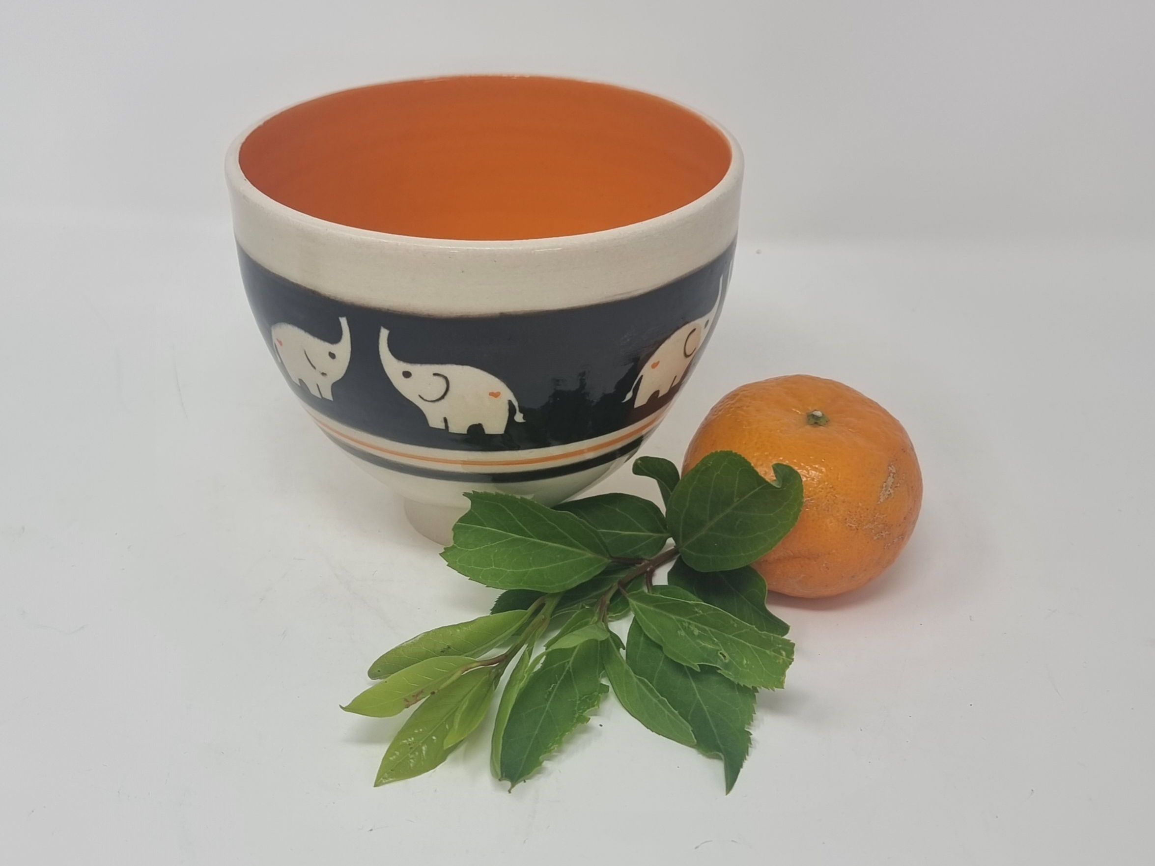 Orange Elephant Bowl