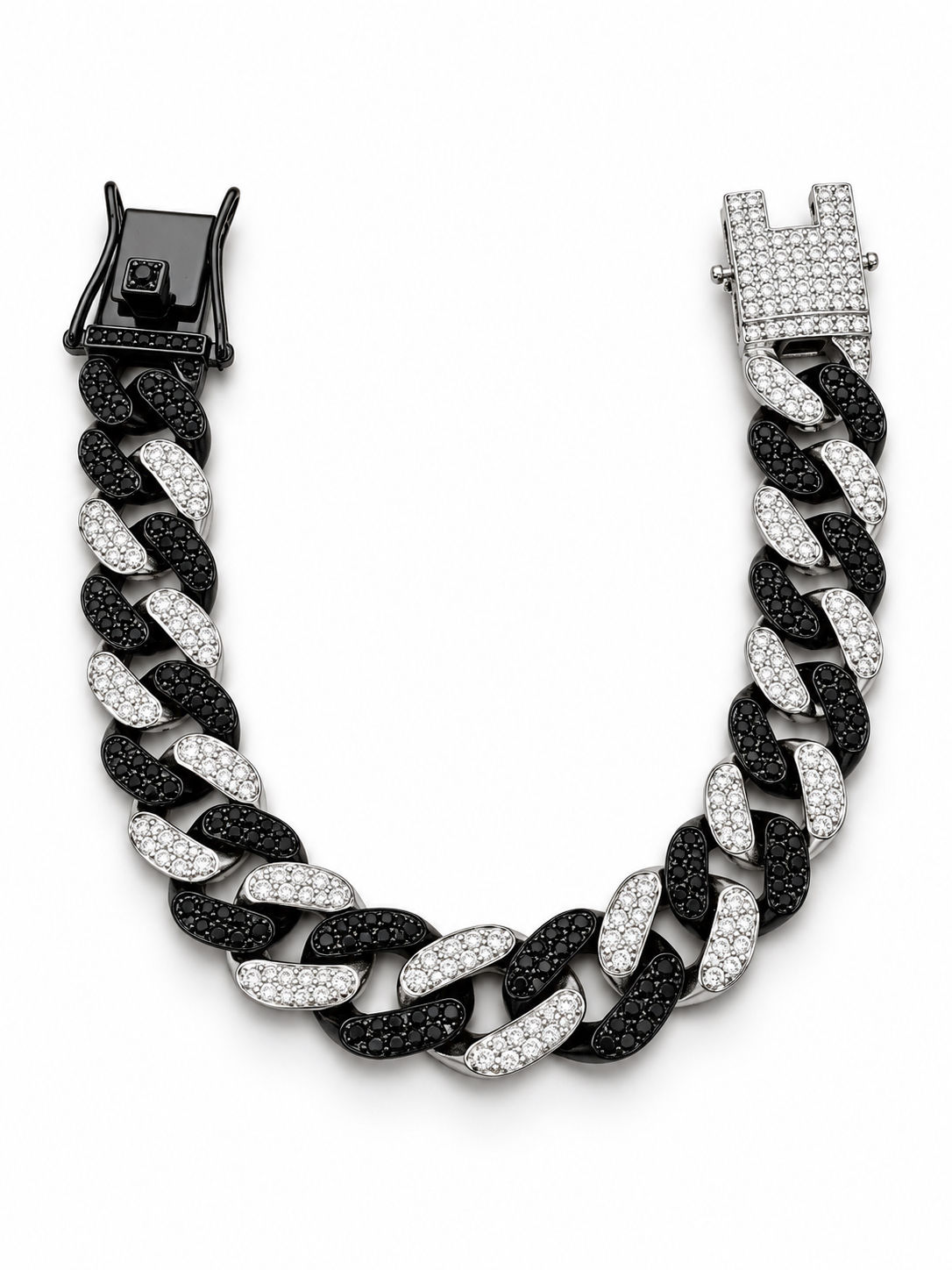 RICH DIAMOND BLACK CUBAN BRACELET 12mm