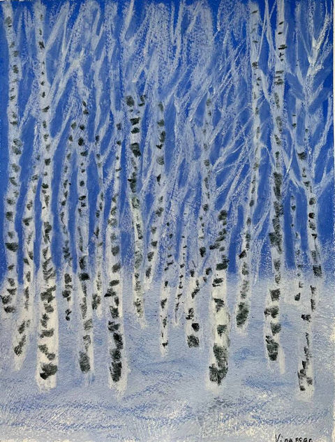 concept soft pastel birches