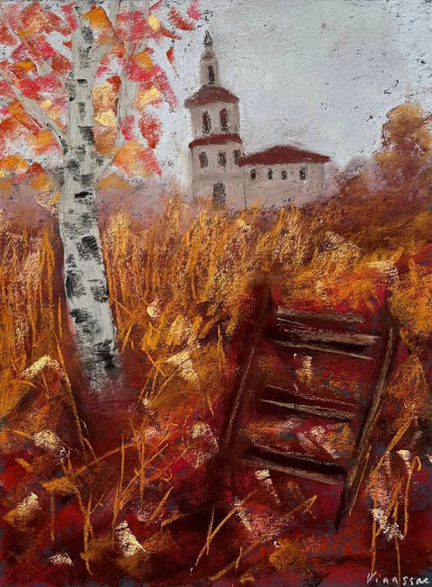 fading light of late autumn landscape in soft pastel