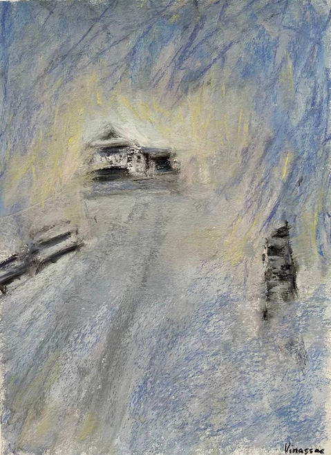 Winter scene lansdcape in soft pastel