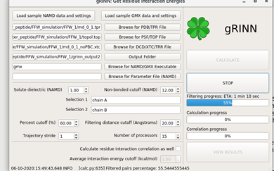 Grinn software: Calculate residue wise contribution from Gromacs MD