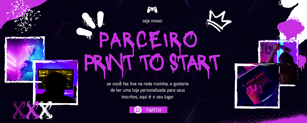 Purple and Black Modern Game Streamer Twitch Banner