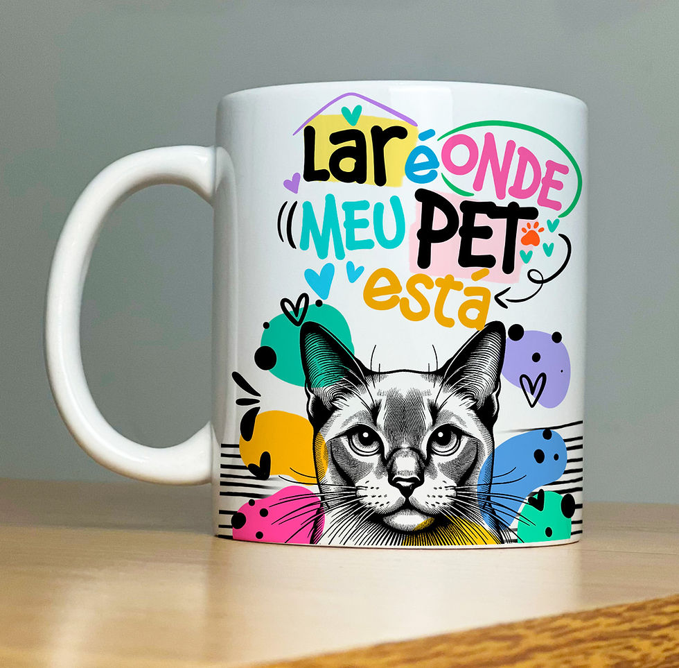 Miniatura: Caneca Personalizada - Lar é onde meu pet está- Gatinho (cod.Pg07)